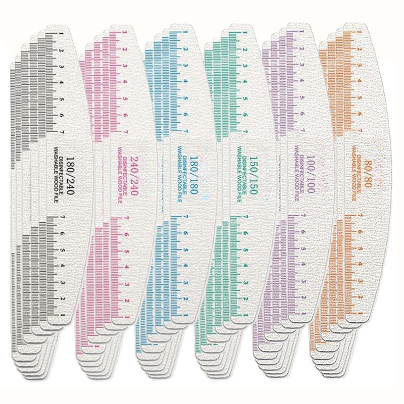 Nail File Titanium - 50/100pcs Rule Print Nail File Wooden