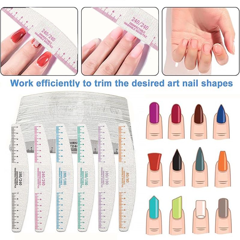 50/100pcs Rule Print Nail File - Nail File Titanium 评论和价格