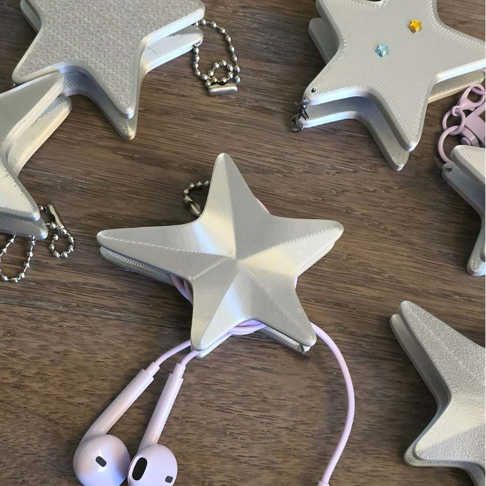 Y2K Style 3D Star Cable Holder - Cable Winder Keychain 评论和价格