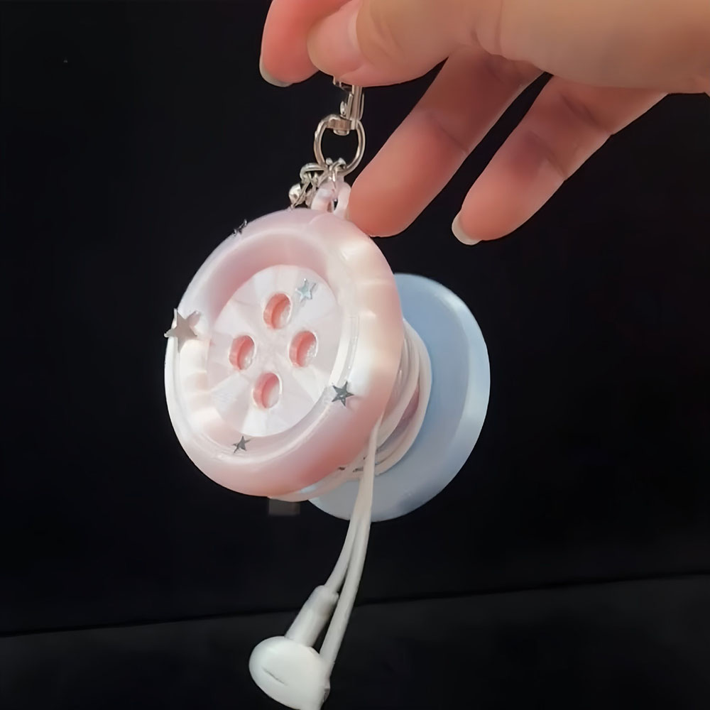 Portable Kawaii Button Cable O - Cable Winder Keychain 评论和价格