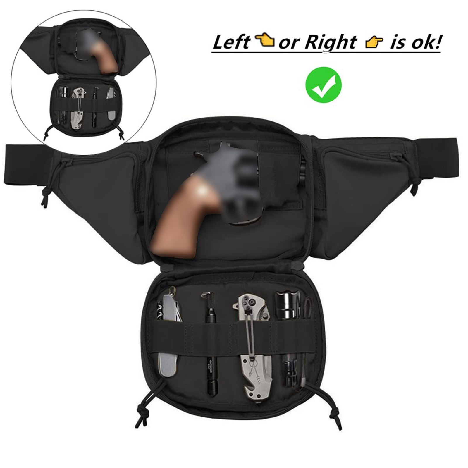 Tactical Fanny Pack Gun Holste - Edc Carry Pistols 评论和价格